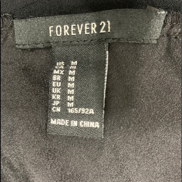 Forever 21 Maxi Sun Dress Black High Slit Medium - Picture 8 of 15